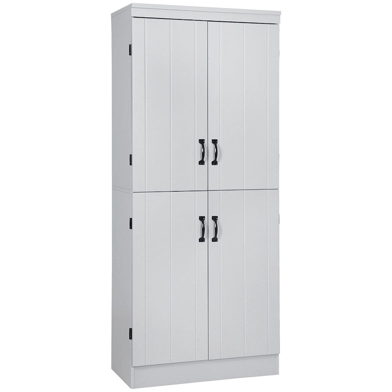 Freestanding Kitchen Pantry, 6-tier Shelving with 2 Adjustable Shelves