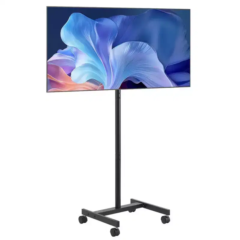 Rolling TV Stand for 1755 Inch TVs, Mobile TV Cart with Wheels, Portrait & Landscape Rotation, Holds up to 44 lbs, VESA 200x200