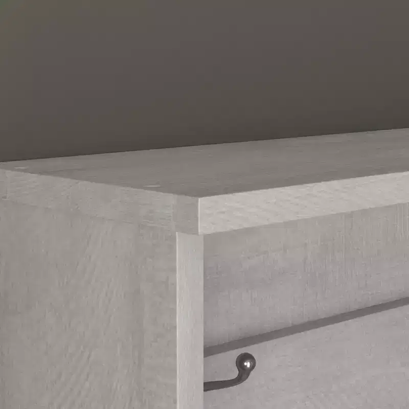 Hall Tree with Bench and Shoe Storage in Gray Oak 31.3 W x 15.7 D x 68.3 H