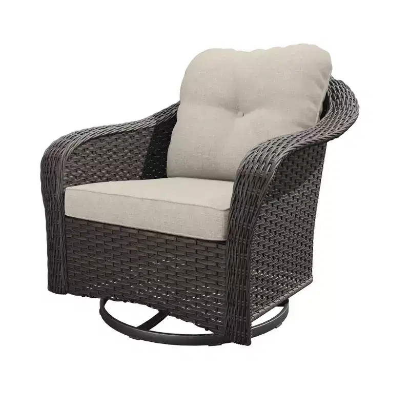 UPTIOT Outdoor Rocking Wicker/Rattan Chair with Cushions