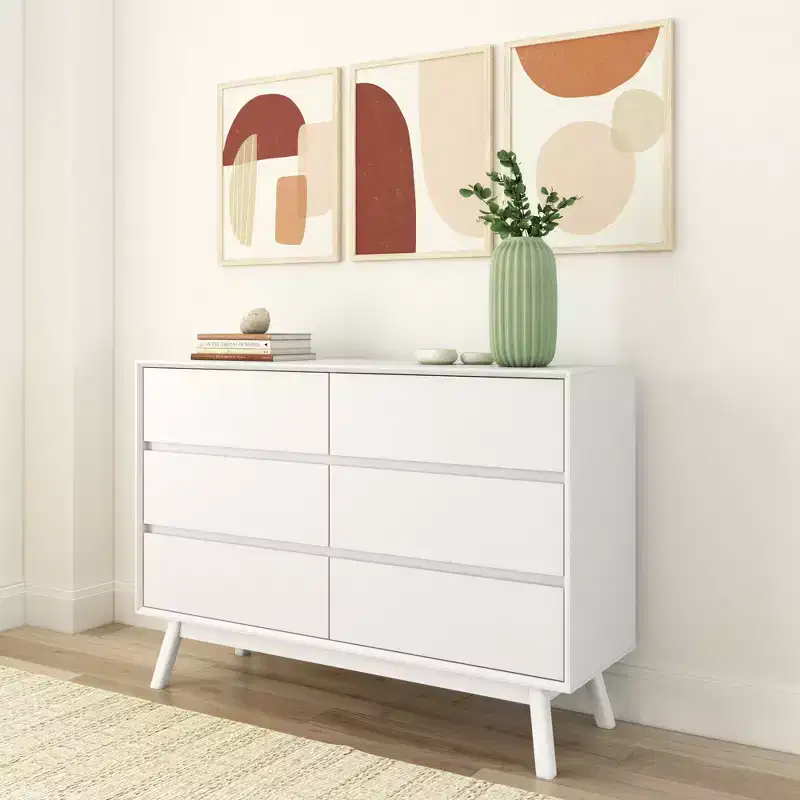 Plank+Beam Solid Wood Mid-Century Modern 6-Drawer Dresser
