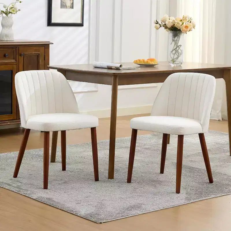 Acekool Modern Dining Chairs Set, Solid Wood Frame & Cushioned Seat, Space-Saving Kitchen or Dining Room Chairs