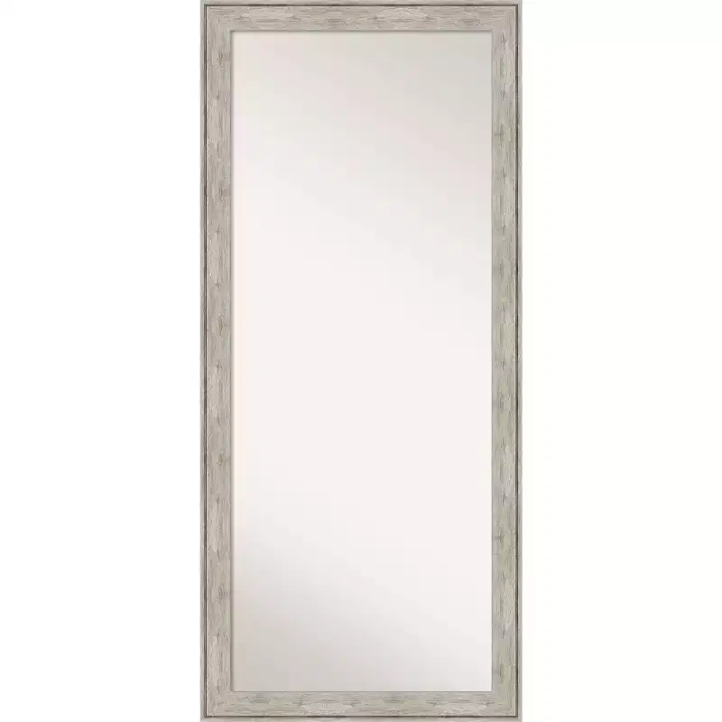 29" x 65" Crackled Framed Full Length Floor/Leaner Mirror Metallic - Amanti Art: Polystyrene Frame, Wall Mountable