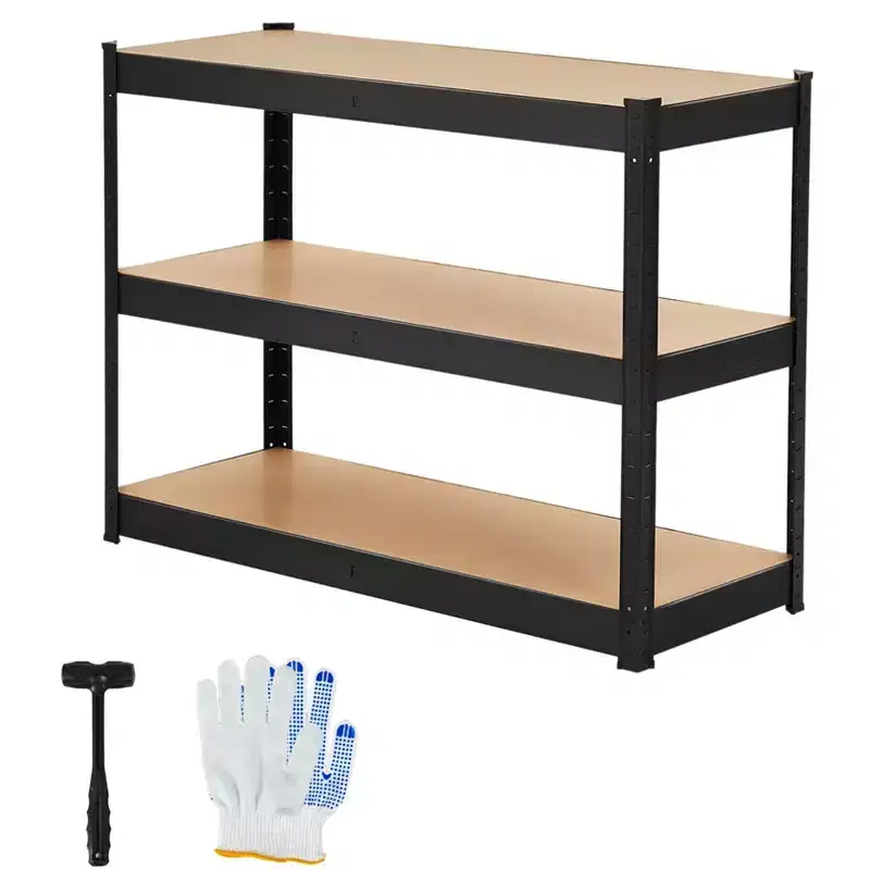 3-Tier Storage Shelf  35x24x35, Carbon Steel & MDF, Holds 397 lbs per Shelf, Adjustable for Pantry & Basement