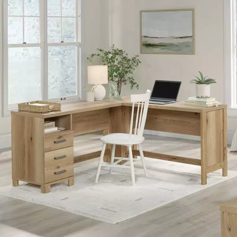 Rosedale Ranch L Desk with File Drawer Timber Oak