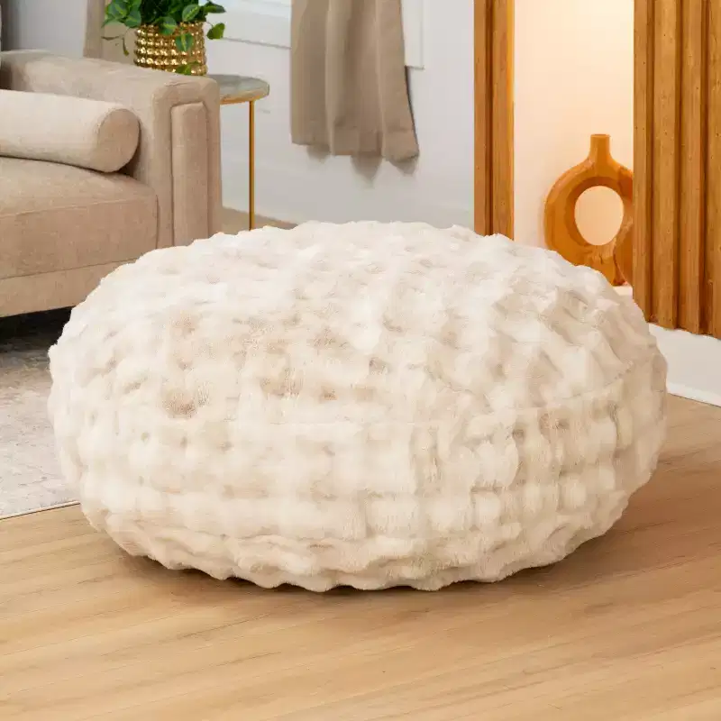 Raven-Symon Home Lil' Cuddler Cocoon Jr Kids Faux Fur Bean Bag Crash Pad & Lounger