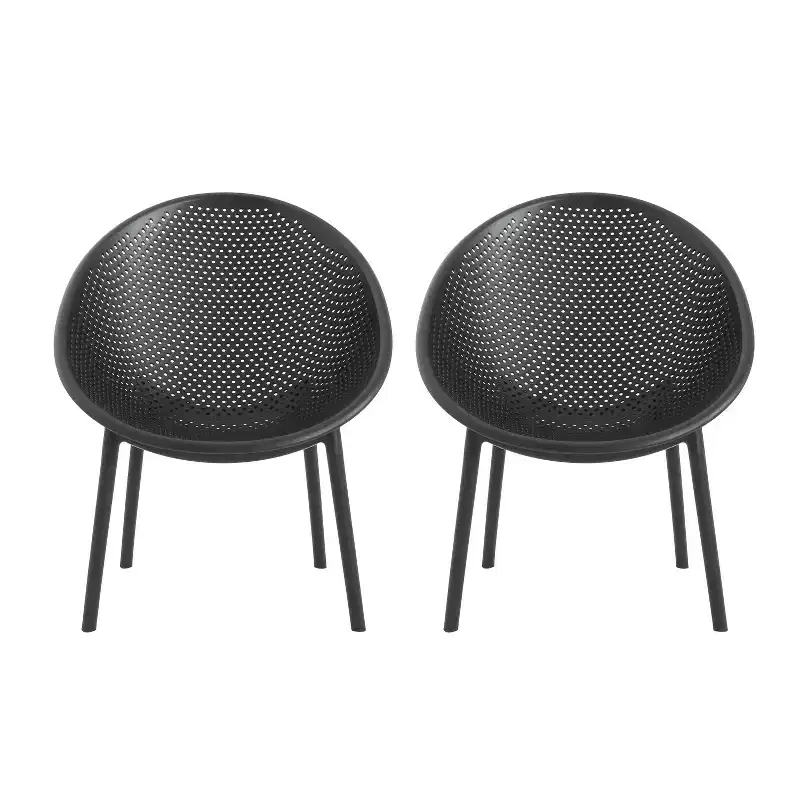 GDFStudio Harrah Outdoor Polypropylene Gable Accent Chair