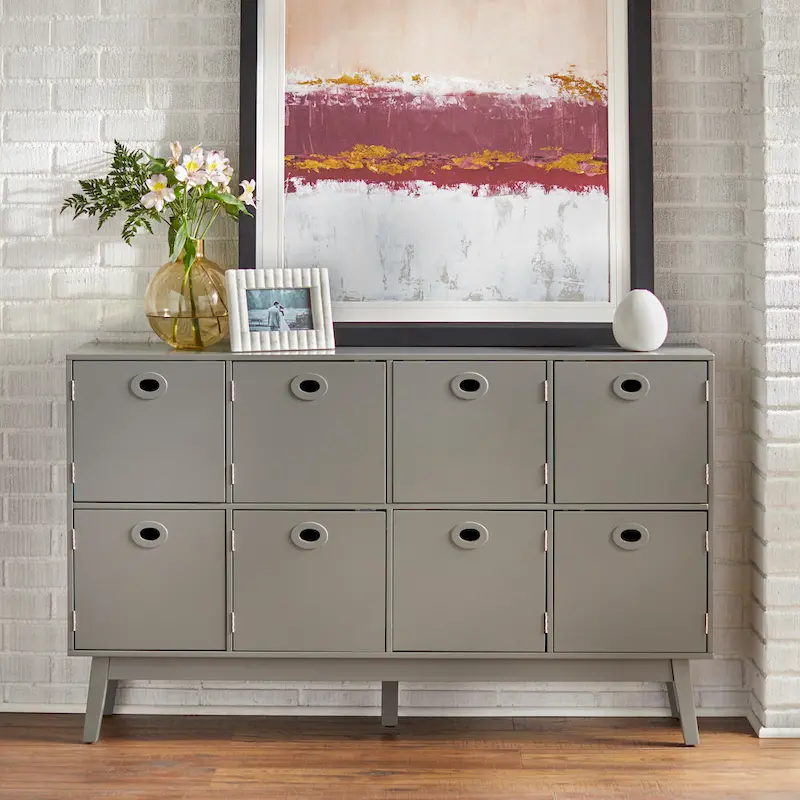 Extra Large 8-Compartment Storage Cabinet – Vintage Style