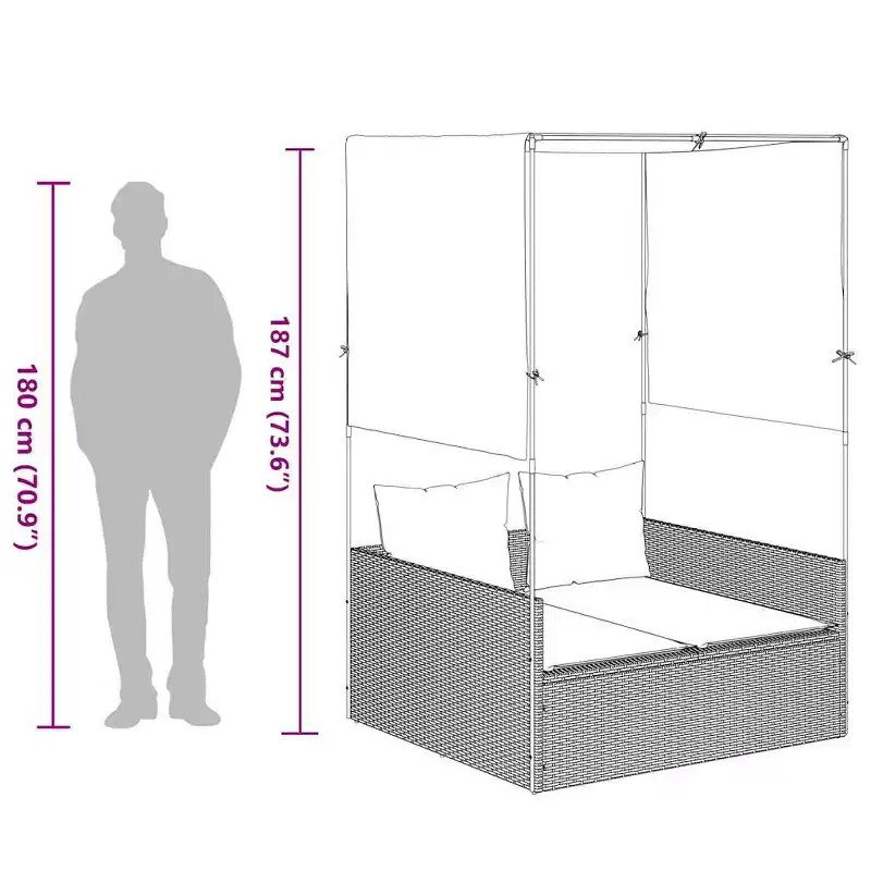 vidaXL Patio Double Sun Lounger