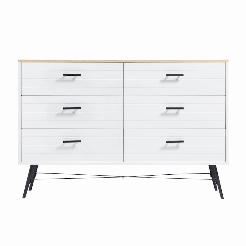 47.2W Modern Bedroom with Deep 6 Drawers - N/A