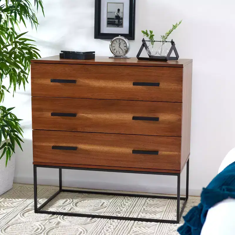 Marquise 3 Drawer Chest - CHS5002 - Brown - Safavieh
