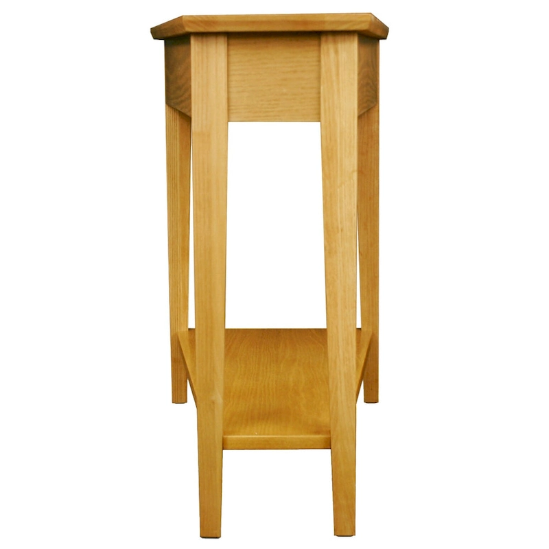 Teegan Solid Wood Recliner Wedge End Side Table with Shelf
