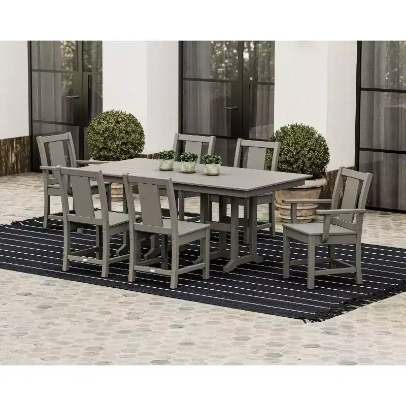 POLYWOOD 7pc Prairie Farmhouse Outdoor Patio Dining Set