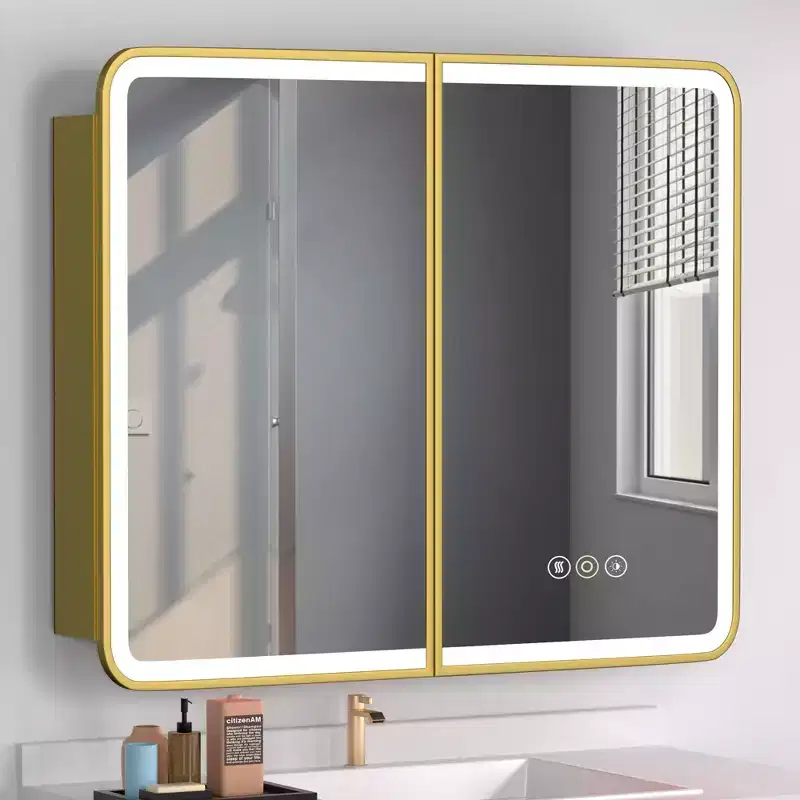 LED Medicine Cabinet with Mirror, Defogger, 3-Color Lighting, USB & Outlet, Dimmer – Surface or Recessed Mount – 24