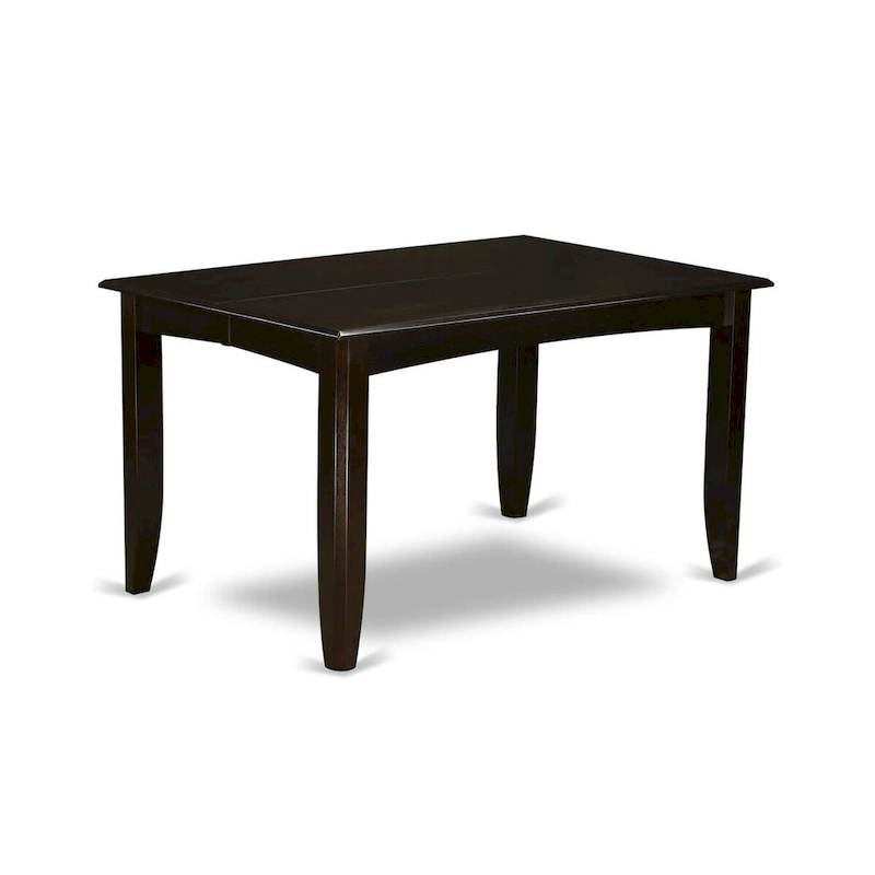 East West Furniture Dining Furniture Set Includes a Square Kitchen Table with Butterfly Leaf and 4 Dining Chairs, Cappuccino