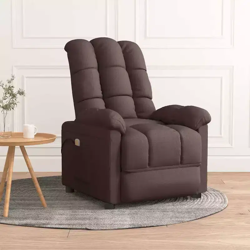 Light Grey Fabric Massage Chair with Adjustable Backrest
