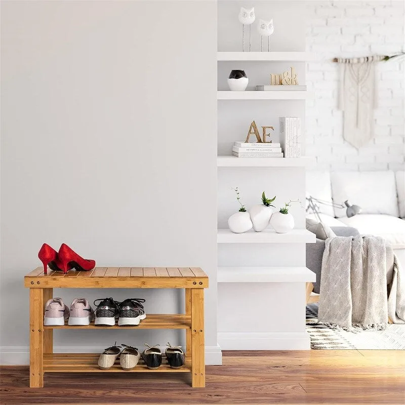 3 Tier Shoe Rack Small Bench - 11D x 27.6W x 17.7H