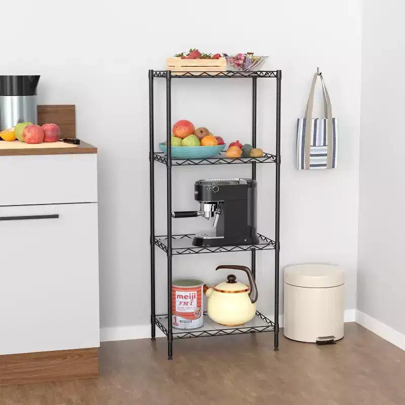 4 Tier Shelving Storage Shelves Garage Shelving Adjustable Shelf 600 lbs Total Bearing Capacity Multi-Functional Durable