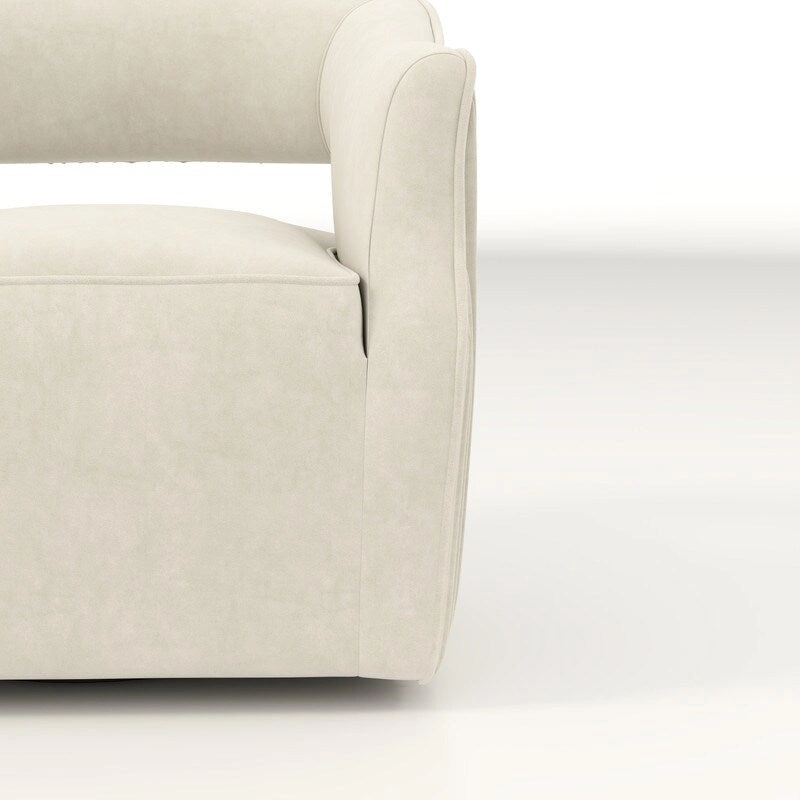 SEYNAR Modern Glam Velvet 360 Degree Swivel Open-Back Accent Armchair