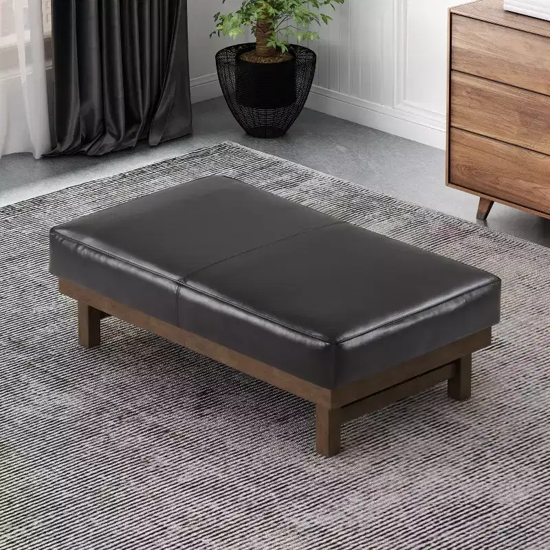 Christopher Knight Home Temzyl Modern Cocktail Upholstered with Rubberwood Ottoman