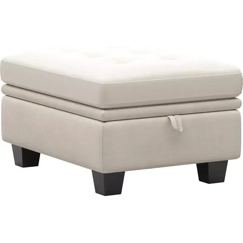 Belffin Modular Velvet Tufted Small Ottoman