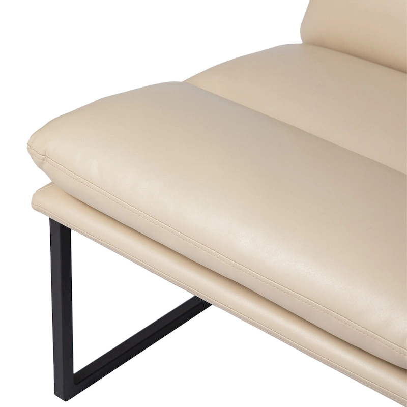 Glitzhome Set of 2 30.25H Modern Ergonomic PU Accent Armless Chair