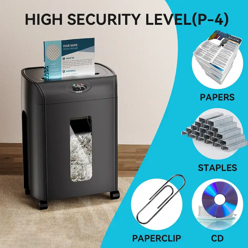 Mobile Paper Shredder Cross Cut Low Noise Large Capacity