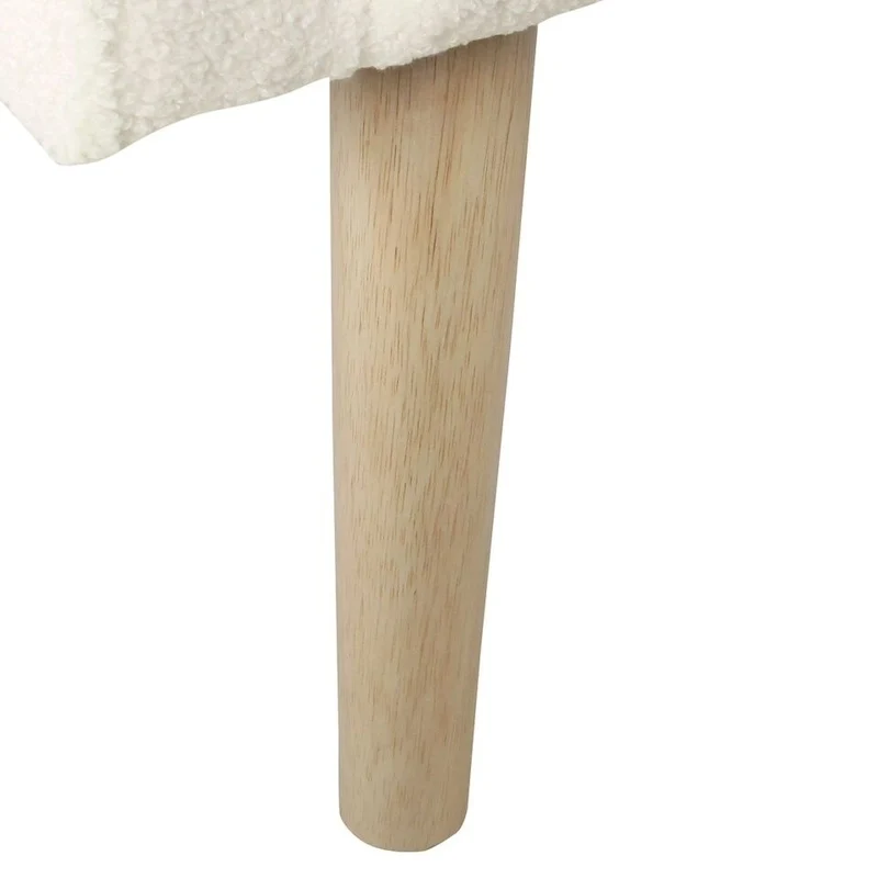 HomePop Sherpa Accent Chair with Wood Legs - Cream