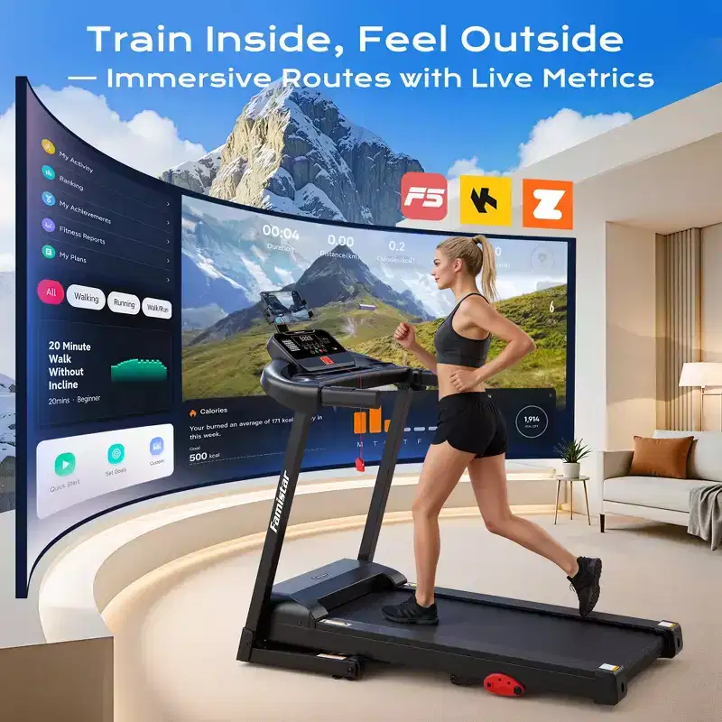 3.15HP Electric Treadmill 300 lbs Capacity, Treadmill with Incline, Tablet holder for Home, Treadmill, APP Controlled, Shock Absorption
