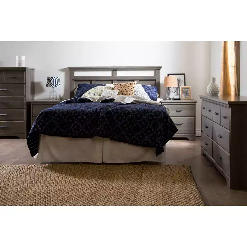 South Shore Versa 5 Drawer Chest Gray Maple: Laminate Finish, Particle Board Frame, Anti-Tip Hardware