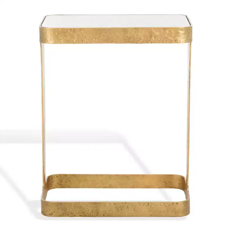 Viktor Forged Metal Accent Table - SFV9547 - Brass/Clear - Safavieh Couture