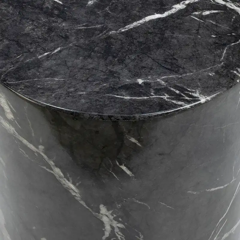 Sully Round Pedestal Side Table, Black and White