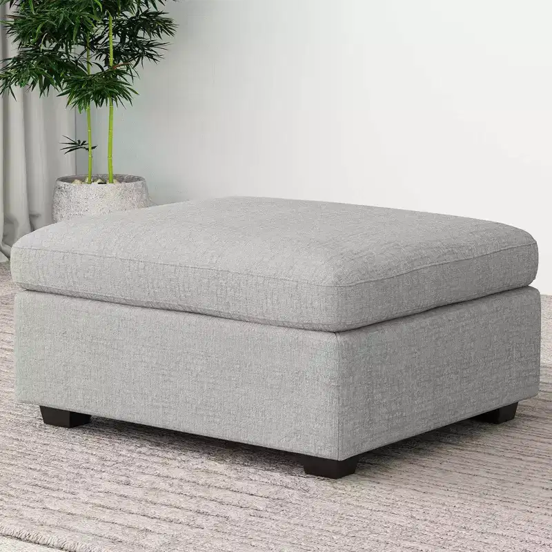 Belffin Chenille Ottoman Module - Modular Storage Footrest with Skin-Friendly Fabric & Quick-Install Design