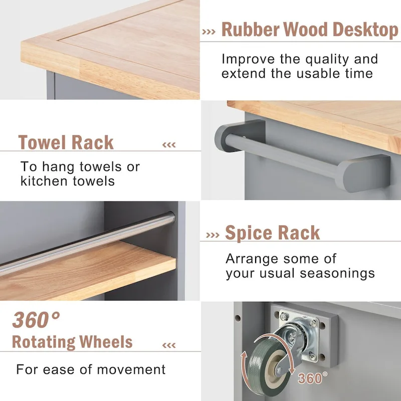 Two-sided Kitchen island Cart