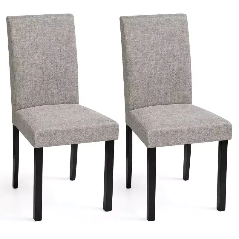 Subrtex Linen Solid Wood Dining Chair Upholstered Parsons Chair (Set of 2)
