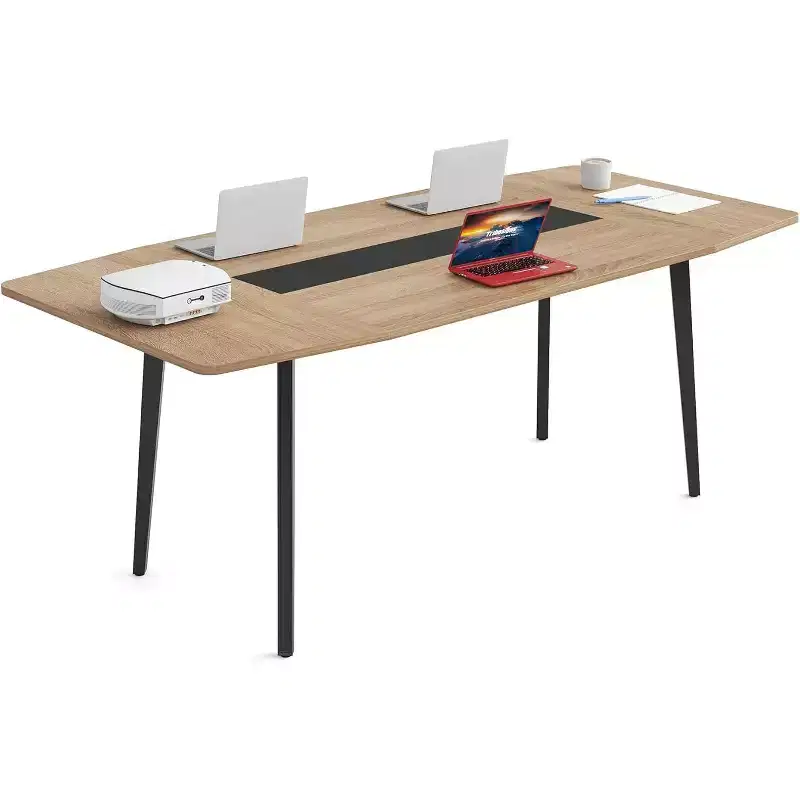 Lantine 6FT Conference Table, 70.86 Inches Boat Shaped Meeting Table, Modern Seminar Table for Office Meeting Room