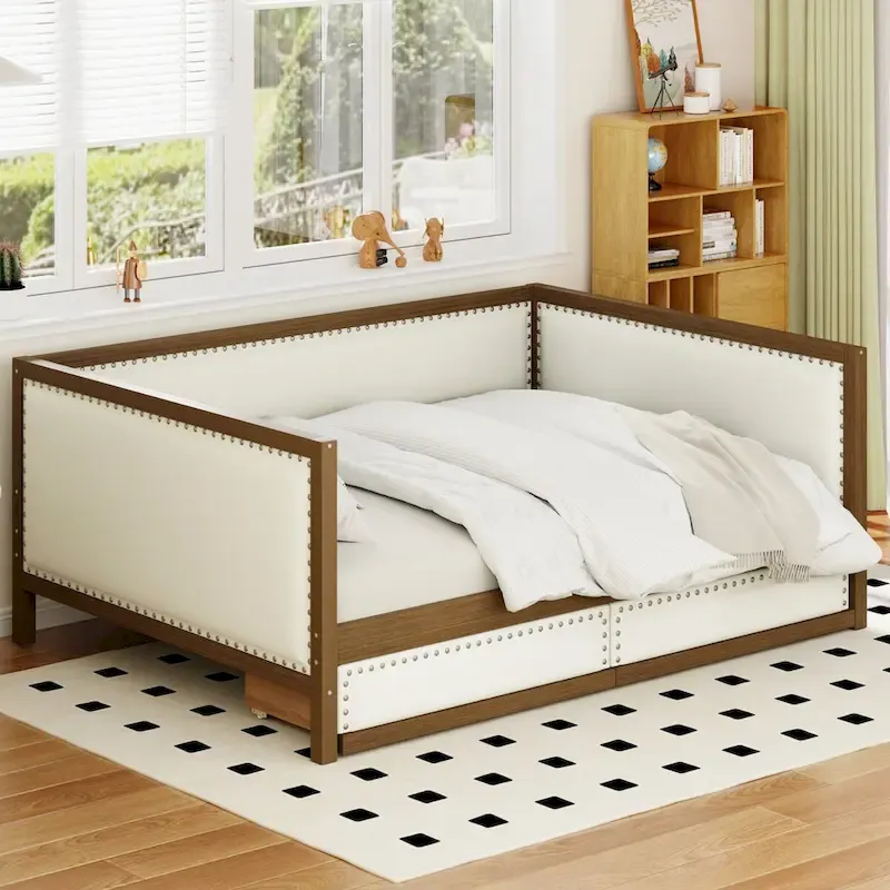 Full Size Upholstered Daybed with Trundle or 2 Drawers