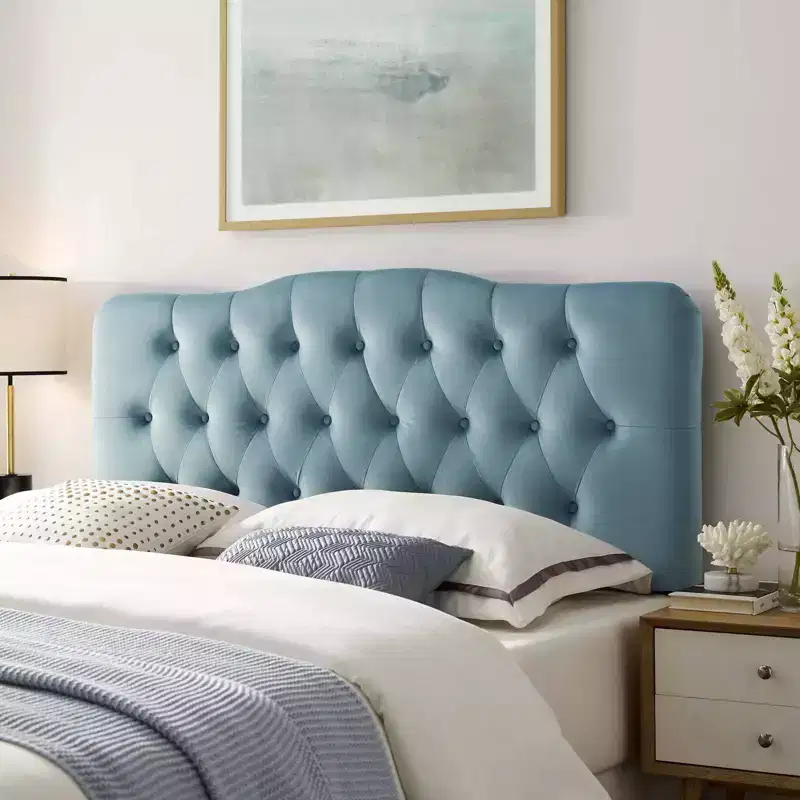 Full Size Diamond Tufted Performance Velvet Headboard