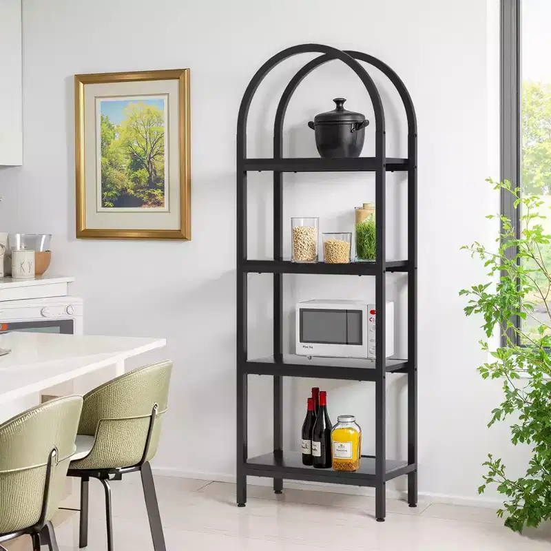 4-Tier Wooden Open Shelf Bookcase for Books Plants Decor Storage