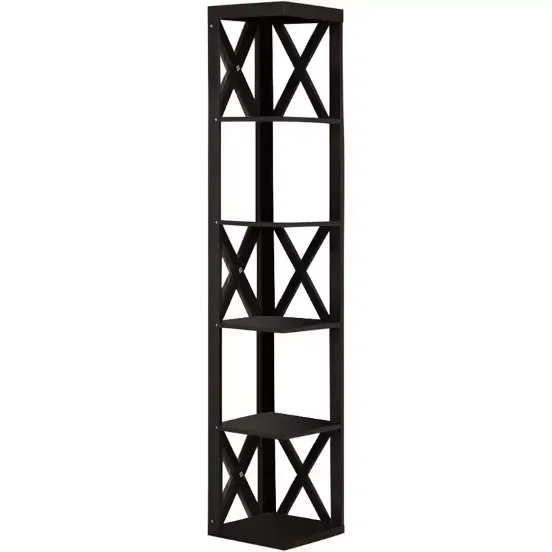 Kings Brand Furniture - Corner Unit 5 Tier Bookshelf/Bookcase Display Stand