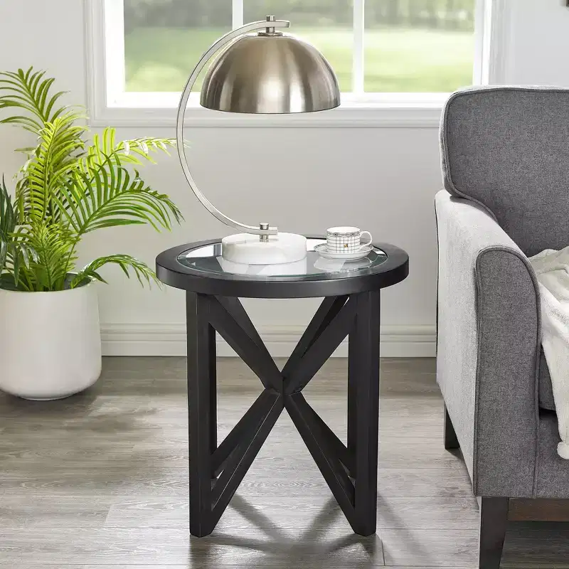 Modern Glass Coffee Table – Oval/Round Accent Center Table