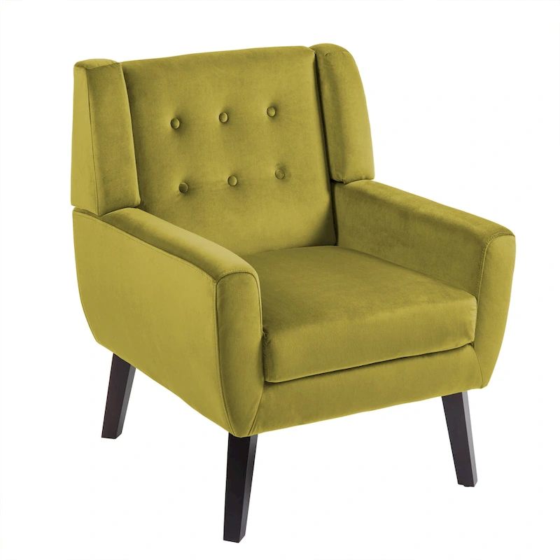 Velvet Upholstered Armchair Tufted Accent Chairs Set of 2