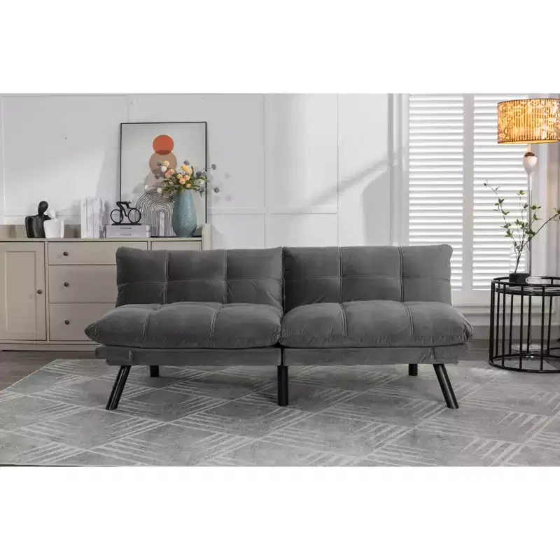 Okak Modern Sofa Bed Futon Couch, Convertible Small Sleeper Sofa Bed Loveseat Recliner for Small Apartments, living Room