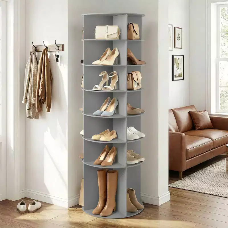 7-Tier 360 Rotating WPC Shoe Rack 72.4 Height