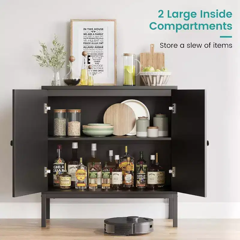 Rattan Storage Cabinet with Adjustable Shelves, Sideboard Buffet for Entryway, Living Room, and Kitchen, 31.5L x 15.7W