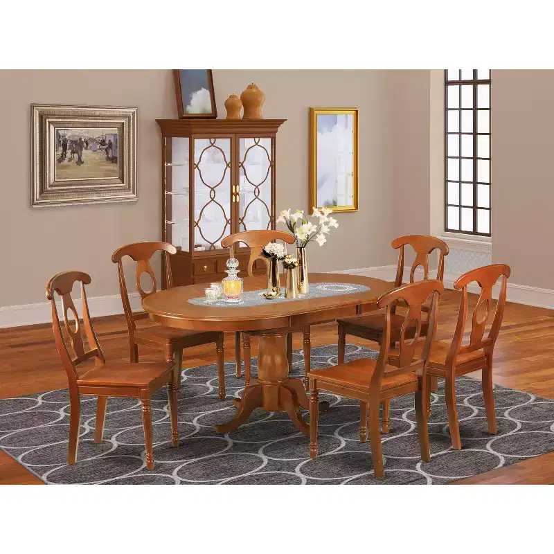 Portna Oval Dining Table With Leaf And Chairs Formal Style 18
