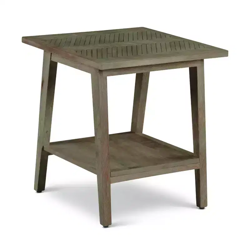 Milani Square End Table Natural: Mango Wood, Mid-Century Modern, Storage Shelf - Steve Silver Co.