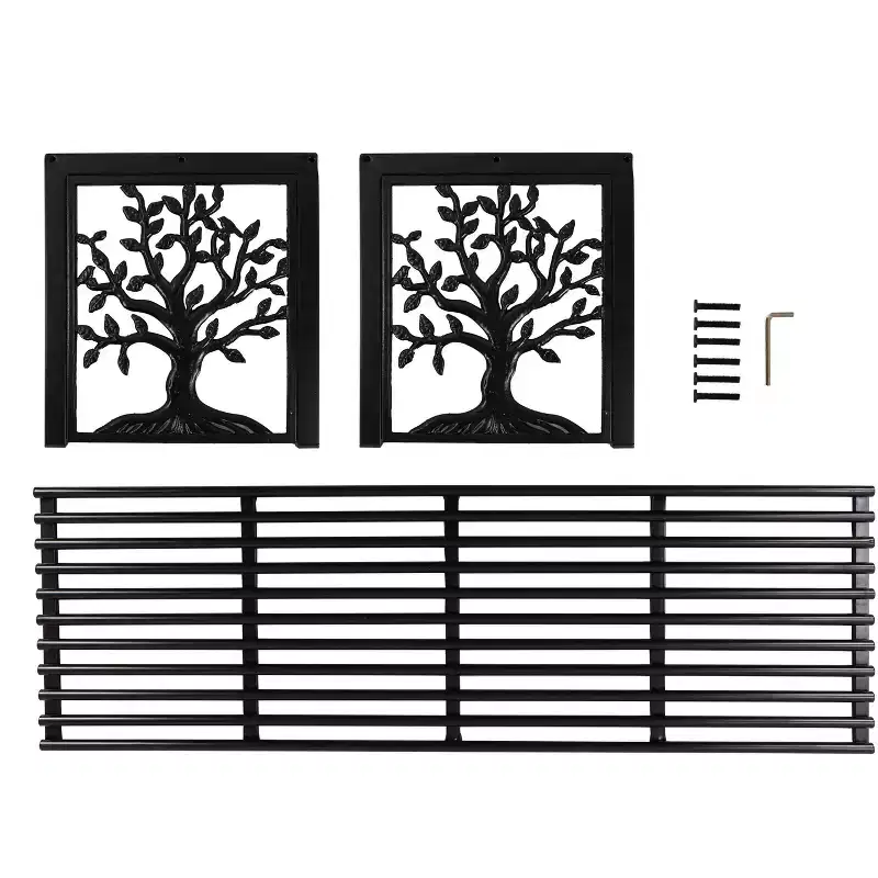 Evergreen Straight Metal Bench Tree of Life