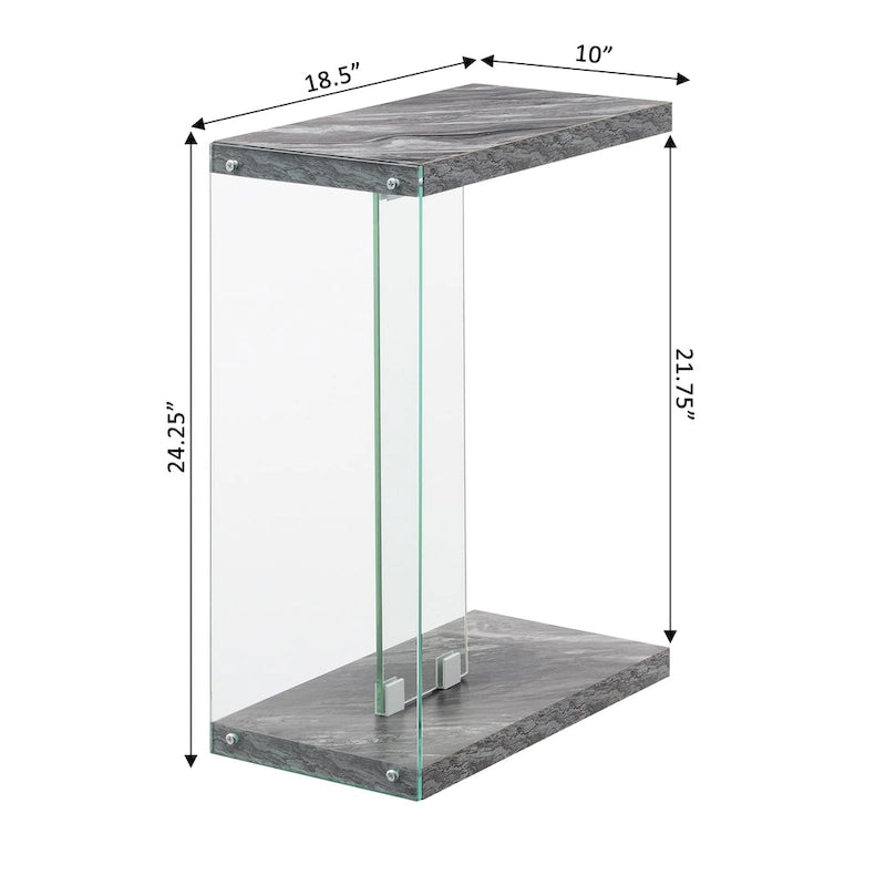 Glass C End Table