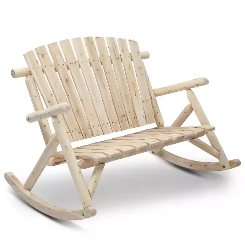 Karl Home | 47 in. Solid Wood High Back Outdoor Rocking Bench